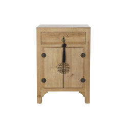 Table de Nuit DKD Home Decor Noir Rouge Naturel Sapin Bois MDF 45 x 34 x 66 cm