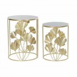 2nd-Set Tischchen DKD Home Decor Gold Metall Kristall 41,5 x 41,5 x 55 cm