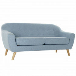 Canapé trois places DKD Home Decor Polyester Bois d'hévéa Bleu ciel (172 x 80...