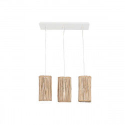 Plafondlamp Home ESPRIT Wit Natuurlijk Eucalyptushout 50 W 20 x 20 x 40 cm