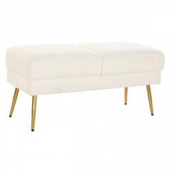 Banqueta DKD Home Decor 106 x 45 x 50 cm Dorado Metal Blanco