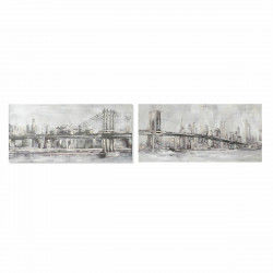 Bild DKD Home Decor Leinwand 150 x 3,8 x 70 cm New York Loft (2 Stück)