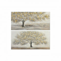 Painting DKD Home Decor 150 x 3,5 x 70 cm Tree Cottage (2 Units)