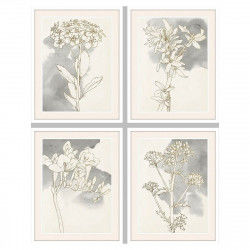 Quadro DKD Home Decor 55 x 2,5 x 70 cm Fiori Romantico (4 Pezzi)