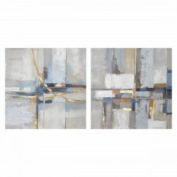 Cuadro DKD Home Decor Abstracto 100 x 3 x 100 cm Urbano (2 Unidades)