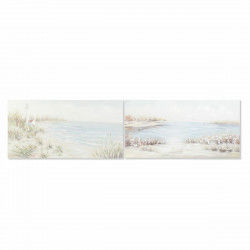 Painting DKD Home Decor 140 x 3,7 x 70 cm Beach Mediterranean (2 Units)