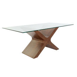 Table de Salle à Manger DKD Home Decor Verre Bois MDF 180 x 100 x 76 cm