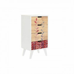 Cassettiera DKD Home Decor Naturale Legno d'albero della gomma Bianco Rosso...