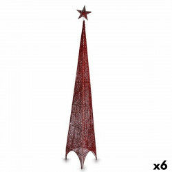 Christmas Tree Tower Star Red Metal Plastic 34 x 154 x 34 cm (6 Units)