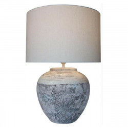 Bureaulamp DKD Home Decor Wit Grijs Keramisch Plastic Canvas 50 W 220 V 42 x...