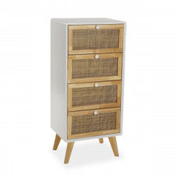 Nightstand Versa White Paolownia wood 30 x 90 x 40 cm