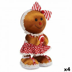 Figura Decorativa Galleta Lazo Marrón Rojo Poliestireno 19 x 33 x 15 cm (4...