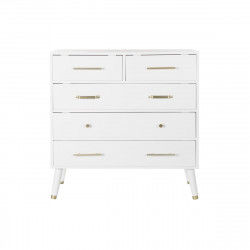 Chest of drawers DKD Home Decor Natural Metal White Cream Paolownia wood (80...