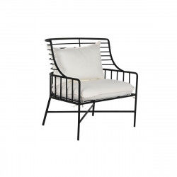 Armchair Home ESPRIT White Black Metal 70 x 68 x 79 cm