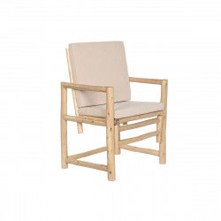 Armstoel Home ESPRIT Wit Beige Natuurlijk Katoen 61 x 50 x 90 cm