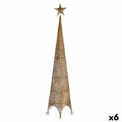 Árbol de Navidad Estrella Torre Dorado Metal Plástico 34 x 154 x 34 cm (6...