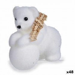 Figurine Décorative Ours Blanc Polyéthylène 8 x 11 x 14 cm (48 Unités)