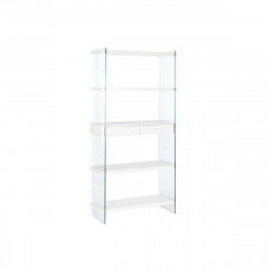 Étagère DKD Home Decor Blanc Transparent Verre Bois MDF 90 x 35 x 180 cm (1)