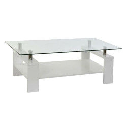 Table d'appoint DKD Home Decor Blanc Bois Métal Verre Plastique 120 x 60 x 42 cm