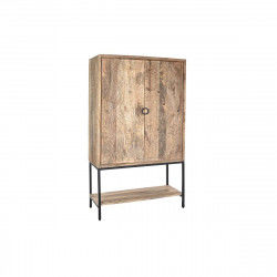 Armoire DKD Home Decor Naturel Noir Métal Bois de manguier (110 x 45 x 190 cm)