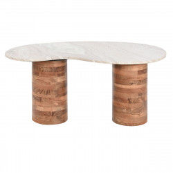 Table d'appoint Home ESPRIT Blanc Marron Gris Marbre Bois de manguier 86 x 48...