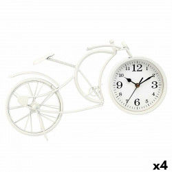 Bordsklocka Fiets Wit Metaal 40 x 19,5 x 7 cm (4 Stuks)