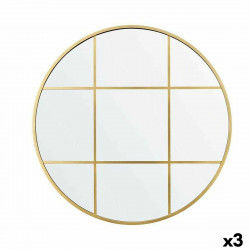 Wall mirror Window Golden polystyrene 80 x 80 x 3 cm (3 Units)