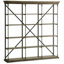 Étagère DKD Home Decor Sheesham Marron Brun foncé Gris clair Bois Métal 213 x...