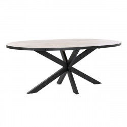 Dining Table DKD Home Decor Black Natural Metal Mango wood 200 x 100 x 76 cm