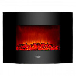 Camino Elettrico Decorativo da Parete Cecotec Warm 2200 Curved Flames 2000W Nero