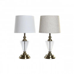 Bureaulamp Home ESPRIT Wit Beige Metaal Kristal 35 x 35 x 69 cm (2 Stuks)