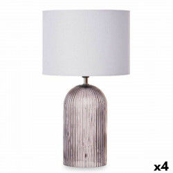 Lampe de bureau Rayures 40 W Gris Verre 25,5 x 43,5 x 25,5 cm (4 Unités)