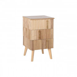 Mesita de Noche DKD Home Decor Dorado Marrón claro Madera MDF 43 x 40 x 70 cm