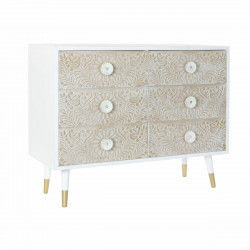 Cómoda DKD Home Decor 100 x 42 x 80 cm Abeto Blanco Plástico Marrón claro...