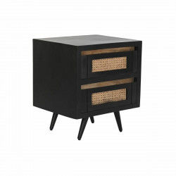 Mesita de Noche DKD Home Decor Madera de mango Negro Natural 50 x 40 x 55 cm