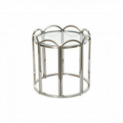 Mesa auxiliar DKD Home Decor Cristal Plateado Metal (55 x 55 x 55 cm)