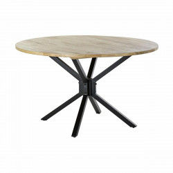 Dining Table DKD Home Decor 127 x 127 x 75 cm Natural Black Metal Aluminium...