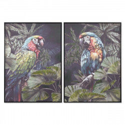 Cuadro Home ESPRIT Loro Tropical 70 x 3,5 x 100 cm (2 Unidades)