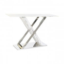 Console DKD Home Decor Blanc Gris Argenté Verre Acier 120 x 40 x 75 cm