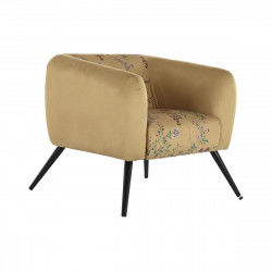 Sillón DKD Home Decor 75 x 71 x 71 cm Negro Metal Amarillo