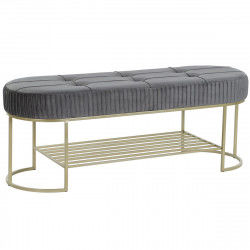 Bench DKD Home Decor Grey Golden Metal 120 x 40 x 45 cm