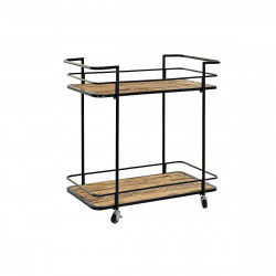 Carrello da Portata DKD Home Decor Nero Naturale Metallo 68 x 37,5 x 70,5 cm