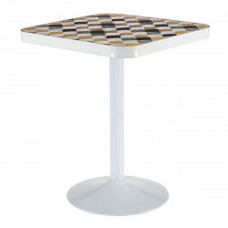 Mesa auxiliar Dorado Metal Blanco PVC 60 x 60 x 75 cm