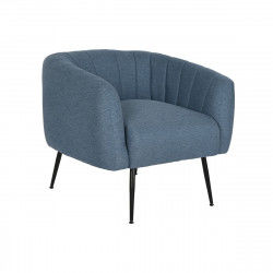 Fauteuil DKD Home Decor Bleu Noir Doré Mousse Bois Métal 81 x 75 x 73 cm