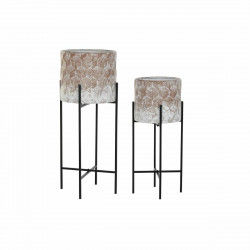 Set de Maceteros DKD Home Decor Desgastado 32,5 x 32,5 x 76,5 cm Metal (2...