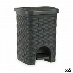 Pedaalemmer Stefanplast Elegance Grijs Plastic 20 L 27 x 39 x 30,5 cm (6 Stuks)