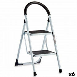 Inklapbare ladder Wit Zwart Grijs Metaal 38 x 50 x 84 cm (6 Stuks)