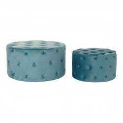 Voetensteun DKD Home Decor Blauw Modern Velvet Hout MDF (2 pcs)