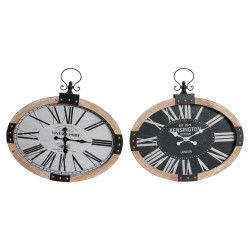 Horloge Murale DKD Home Decor RE-180395 Oblongue 58 x 6,5 x 58 cm Noir Beige...