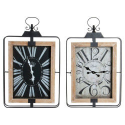 Horloge Murale DKD Home Decor RE-180398 46 x 6 x 75 cm Noir Beige Fer Bois...